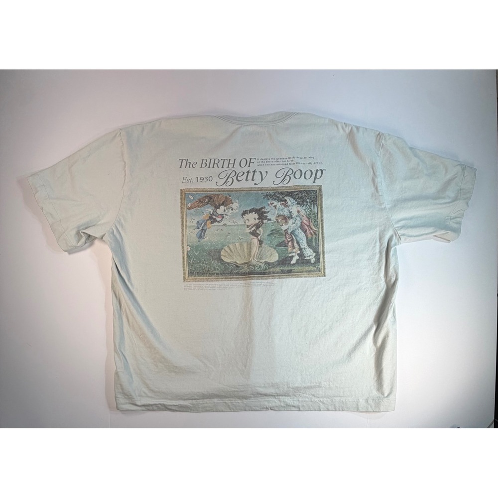 Mode of One Betty Boop The Birth of Venus Graphic T-Shirt XXL Light Blue Art Tee